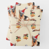 クリスマスドイツの羊飼い犬の贈り物、犬のオーナーの贈り物 ラッピングペーパーシート (インサイチュ)