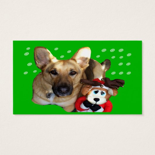 クリスマスドイツの羊飼い犬トナカイのギフトラベル (裏面)