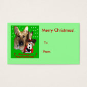 クリスマスドイツの羊飼い犬トナカイのギフトラベル (正面)