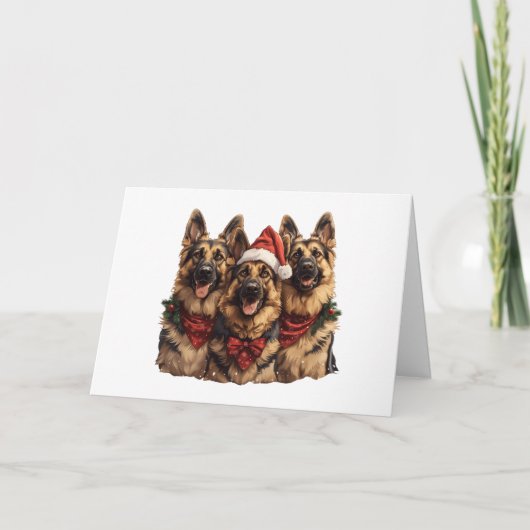 クリスマスドイツの羊飼い犬 シーズンカード (正面)