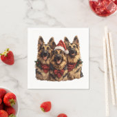 クリスマスドイツの羊飼い犬 スタンダードカクテルナプキン (インサイチュ)