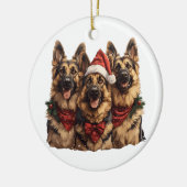 クリスマスドイツの羊飼い犬 セラミックオーナメント (左)