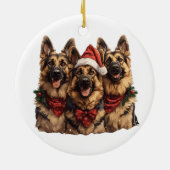 クリスマスドイツの羊飼い犬 セラミックオーナメント (裏面)