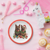 クリスマスドイツの羊飼い犬 ペーパープレート (パーティー)