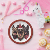 クリスマスドイツの羊飼い犬 ペーパープレート (パーティー)