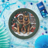 クリスマスドイツの羊飼い犬 ペーパープレート (パーティー)