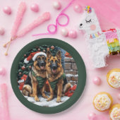 クリスマスドイツの羊飼い犬 ペーパープレート (パーティー)