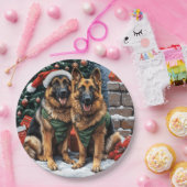 クリスマスドイツの羊飼い犬 ペーパープレート (パーティー)