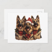 クリスマスドイツの羊飼い犬 ポストカード (正面/裏面)