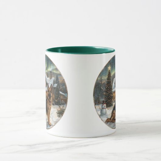 クリスマスドイツの羊飼い犬 マグカップ (中央)