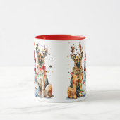 クリスマスドイツの羊飼い犬 マグカップ (中央)