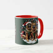 クリスマスドイツの羊飼い犬 マグカップ (正面右)