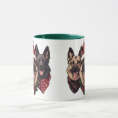 クリスマスドイツの羊飼い犬 マグカップ (中央)