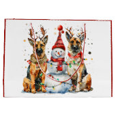 クリスマスドイツの羊飼い犬 ラージペーパーバッグ (裏面)