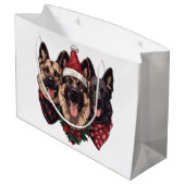 クリスマスドイツの羊飼い犬 ラージペーパーバッグ (裏面アングル)