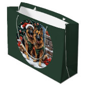 クリスマスドイツの羊飼い犬 ラージペーパーバッグ (裏面アングル)