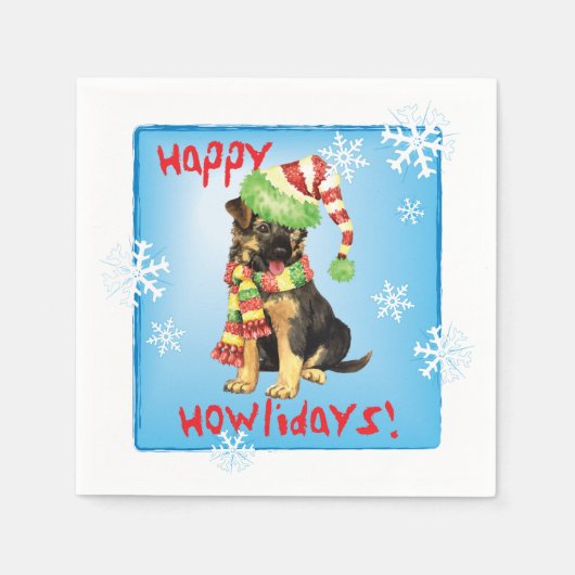 クリスマスドイツの羊飼い スタンダードカクテルナプキン (正面)
