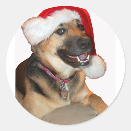 クリスマスドイツの羊飼い ラウンドシール (正面)