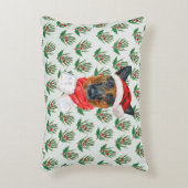 クリスマスドイツシェパードパインホリデーデコール アクセントクッション (正面(垂直))