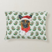 クリスマスドイツシェパードパインホリデーデコール アクセントクッション (裏面)