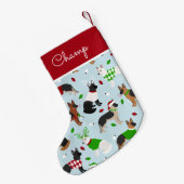 クリスマスドイツシェパード名前をカスタムする スモールクリスマスストッキング (裏面 (吊り時))