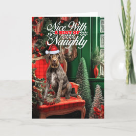 クリスマスドイツ語硬い毛ポインタいけなまたはニース シーズンカード