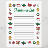 クリスマスドゥードルキッズクリスマスリストテンプレート (正面)