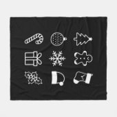 クリスマスドゥードルジンジャーブレッドツリーキャンディクリスマス フリースブランケット (正面(横))