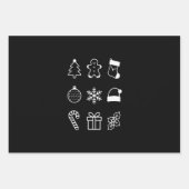 クリスマスドゥードルジンジャーブレッドツリーキャンディクリスマス ラッピングペーパーシート (正面)