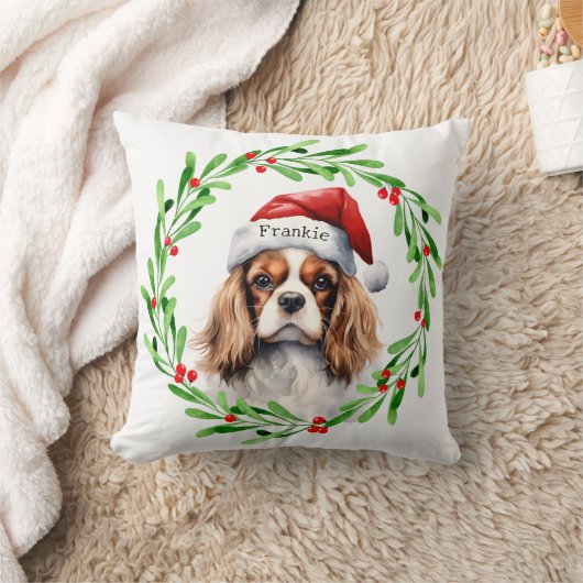 クリスマスドッカバリヤキングチャールズスパニエル犬ペット クッション (ブランケット)