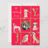 クリスマスドッグおもしろいフォトレッドホリデーカード シーズンカード (正面)