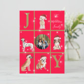 クリスマスドッグおもしろいフォトレッドホリデーカード シーズンカード (スタンド正面)