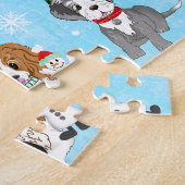 クリスマスドッグお祝い ジグソーパズル (側面)