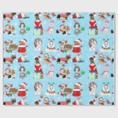 クリスマスドッグお祝い ラッピングペーパー (フラット)