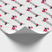 クリスマスドッグかわいいグラフィックダックスフントおもしろい ラッピングペーパー (角)