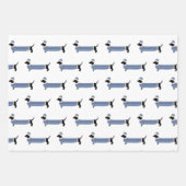 クリスマスドッグかわいいグラフィックdachshunds 3ピースおもしろい ラッピングペーパーシート (正面2)