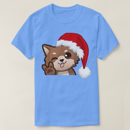 クリスマスドッグかわいいペット子犬クリスマスハッピーホリド Tシャツ (デザイン正面)