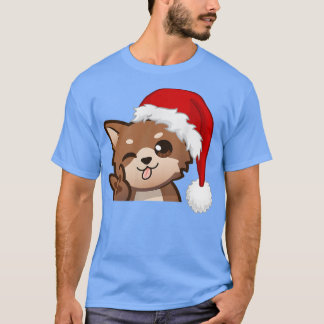 クリスマスドッグかわいいペット子犬クリスマスハッピーホリド Tシャツ