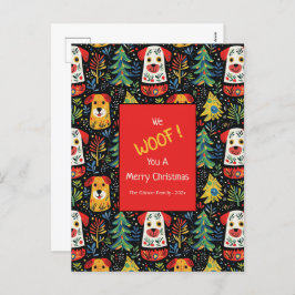 クリスマスドッグかわいい休日はがき シーズンポストカード