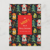 クリスマスドッグかわいい休日はがき シーズンポストカード (正面)