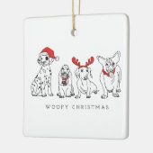 クリスマスドッグがサンタ・ドッグにクリスマスを告げる セラミックオーナメント (左)