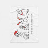 クリスマスドッグがサンタ・ドッグにクリスマスを告げる フリースブランケット (正面)