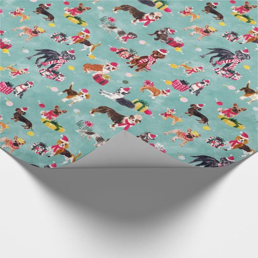 クリスマスドッグの可愛さ ラッピングペーパー (角)