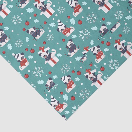 クリスマスドッグの贈り物と雪片 薄葉紙 (詳細)
