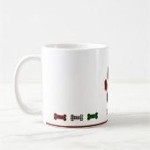 クリスマスドッグの骨の手のプリントバッファローのプレイドチェック コーヒーマグカップ (左)