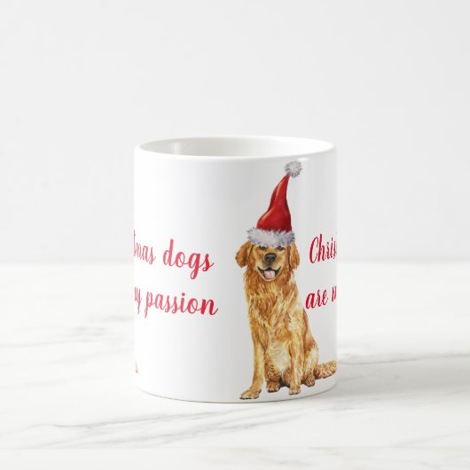 クリスマスドッグは愛犬家に対する私の情熱の引用文 コーヒーマグカップ (中央)