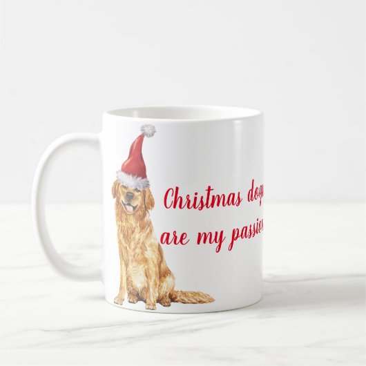 クリスマスドッグは愛犬家に対する私の情熱の引用文 コーヒーマグカップ (左)