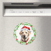 クリスマスドッグイエロー・ラブラドール・レトリーバーラブラドールリトリエバーサンタ マグネット (インサイチュ (食洗機))