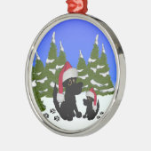 クリスマスドッグオーナメント メタルオーナメント (左)
