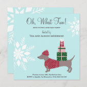 クリスマスドッグギフトウィンターホリデイパーティー 招待状 (正面/裏面)